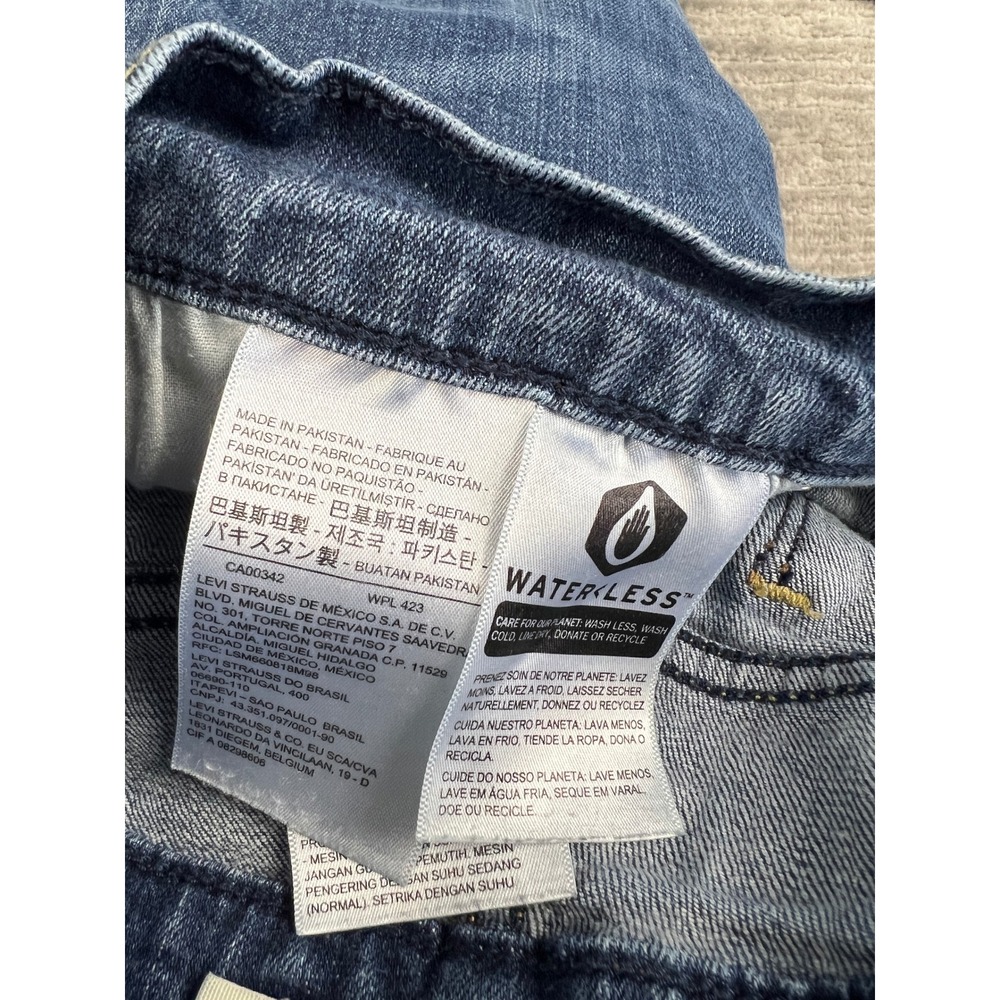 Levi's Jeans Women 10 Blue 505 Straight Mid Rise Stretch WaterLess Denim - Picture 6 of 10